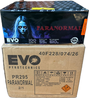 4x Paranormal trade case of four fanned F2 cakes by Evo Fireworks