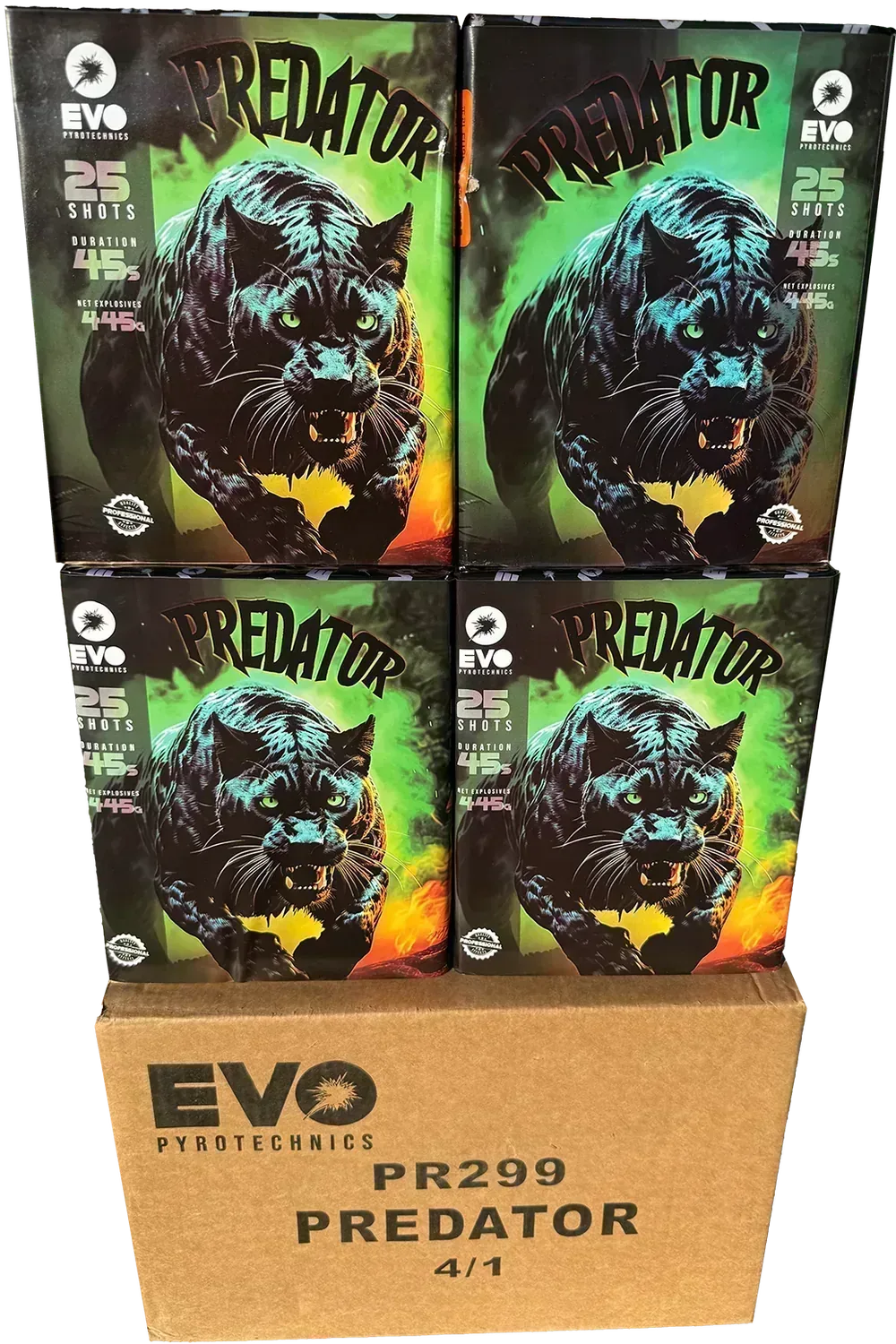 4x Predator case deal by Evolution Fireworks