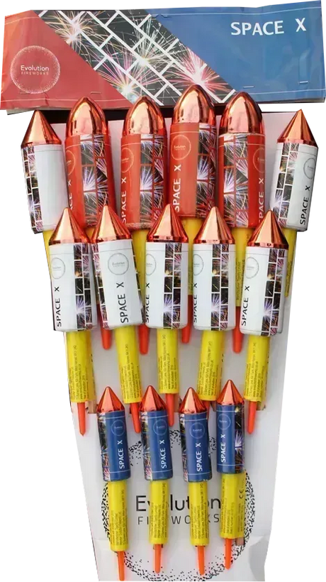 6x X-SPACE Rockets case deal by Evolution Fireworks, image 2