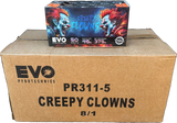 8x Creepy Clowns trade case of eight F2 cakes by Evo Fireworks