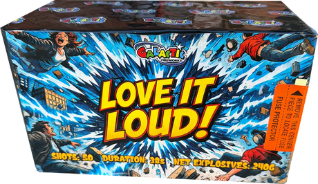 8x Love It Loud trade case of eight F2 cakes by Galactic Fireworks