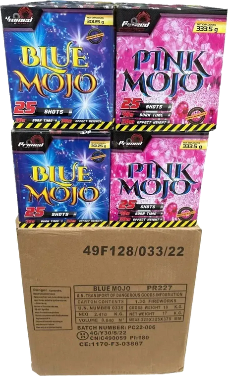8x Mixed Mojo case deal by Primed Pyrotechnics