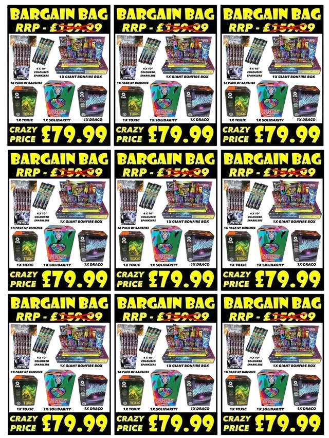 9x Giant Bonfire Bargain Bag case deal by Galactic Fireworks