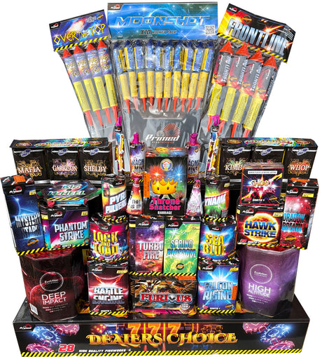 Bonfire Night Bonanza fireworks pack: 48-shot display with rockets, cakes, fountains and 30 colour sparklers.