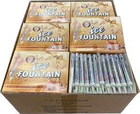 Case of 864 Ice Fountains case deal by Brothers Pyrotechnics
