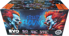 Creepy Clowns 50-shot F2 cake firework by Evo Fireworks