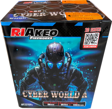 Cyber World A 20-shot F2 cake firework by Riakeo
