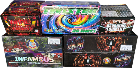 Fearsome Five five-compound complete display firework pack by Galactic Fireworks