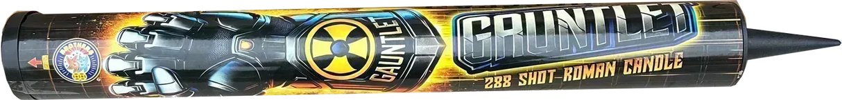Gauntlet roman candle firework by Galactic Fireworks