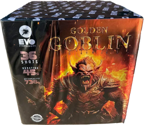 Golden Goblin firework cake by Galactic Fireworks