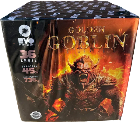 Golden Goblin firework cake by Galactic Fireworks
