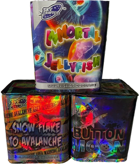 Immortal, Button, Snowflake firework cake by Galactic Fireworks