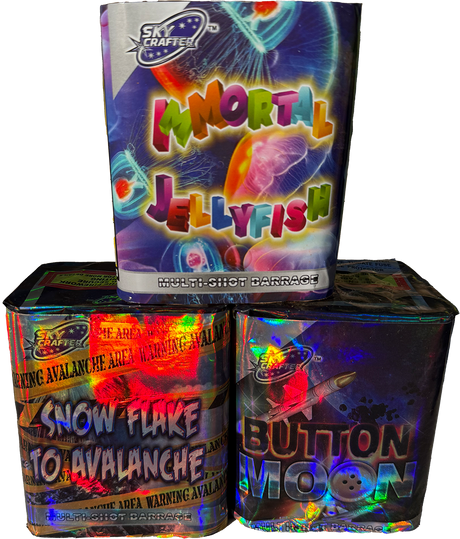 Immortal, Button, Snowflake firework cake by Galactic Fireworks