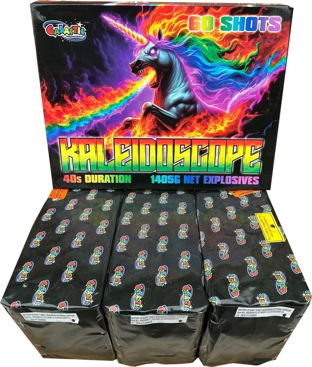 Kaleidescope compound firework barrage by Galactic Fireworks