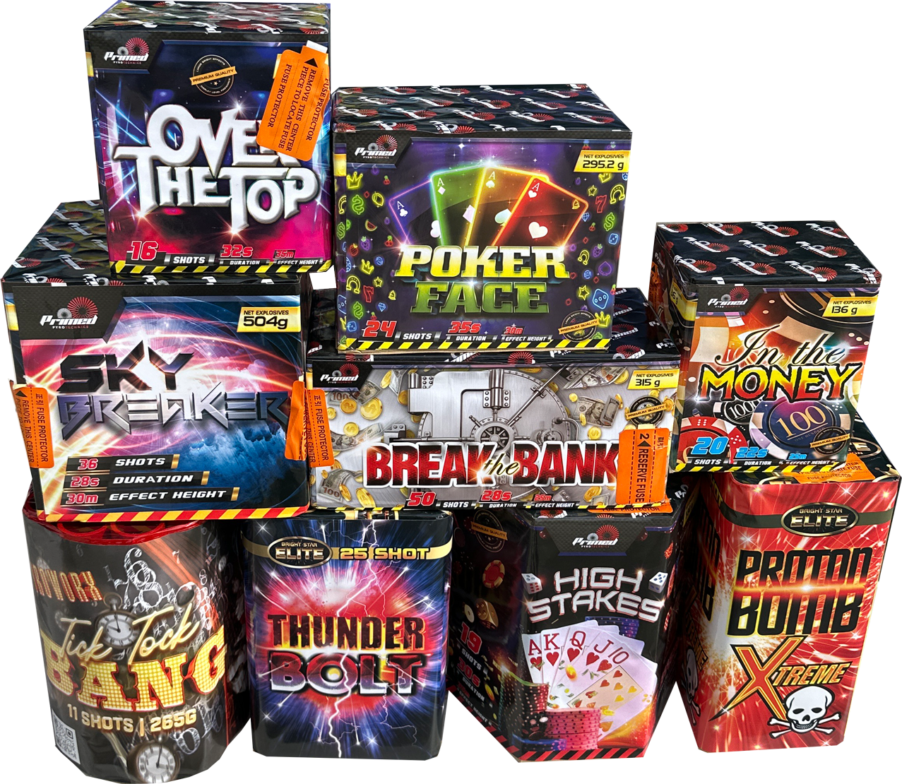 Loud Noise Pack | 9 Powerful Fireworks | Galactic Fireworks