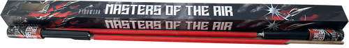 Masters Of The Air rockets by Pyroworx in retail packaging with two red fireworks rockets, ideal for party celebrations and firework displays.