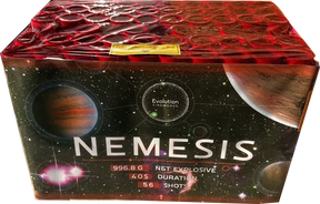 Nemesis firework cake by Galactic Fireworks