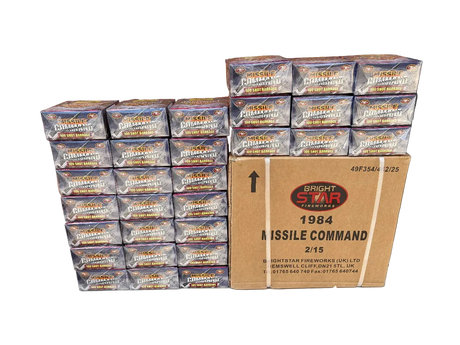 Bulk case of Bright Star Missile Command fireworks