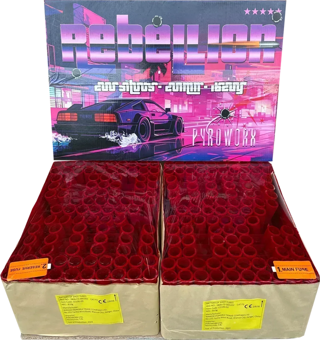 Rebellion compound firework barrage by Galactic Fireworks