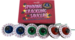 Spinning Crackling Saucers novelty firework by Galactic Fireworks