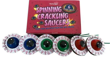 Spinning Crackling Saucers novelty firework by Galactic Fireworks