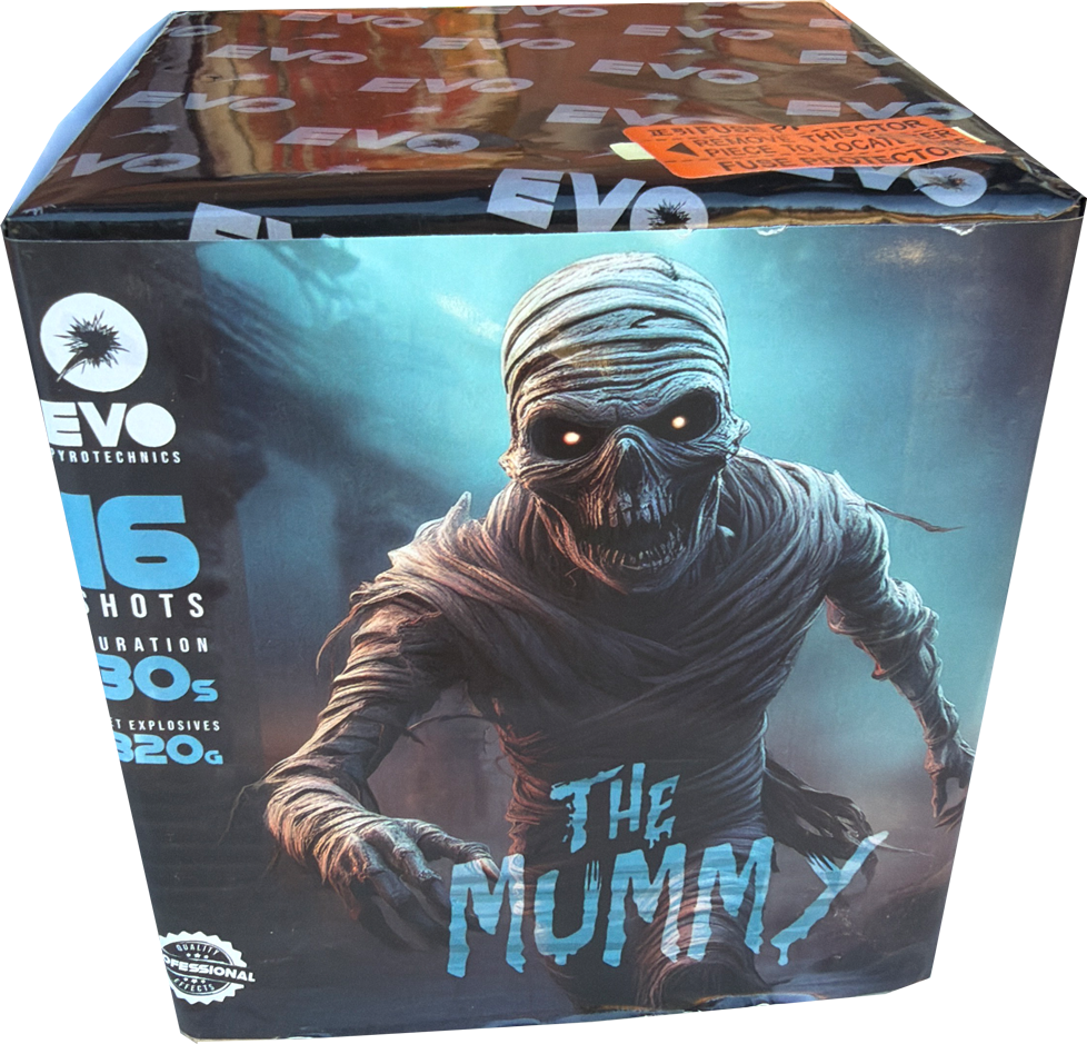 The Mummy 16-shot F3 cake firework by Evo Fireworks