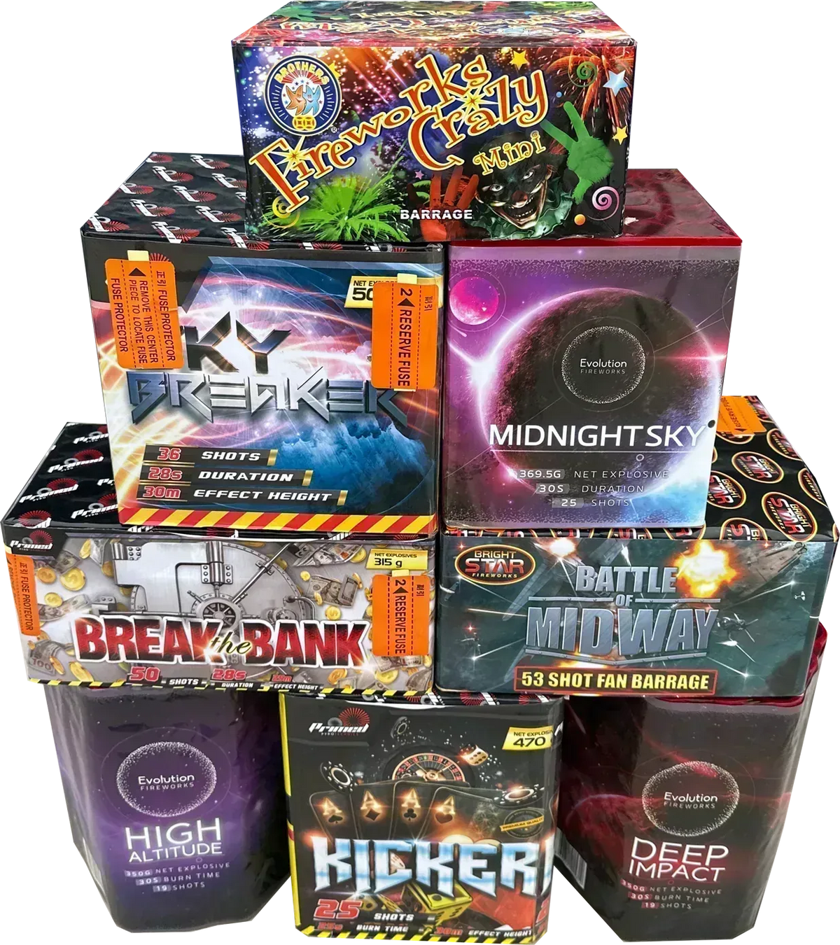 Topaz Cake Pack firework pack by Galactic Fireworks