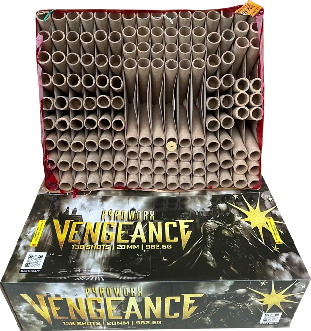 Vengeance firework cake by Galactic Fireworks