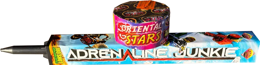 Adrenaline Junkie and Oriental Stars double deal firework combo