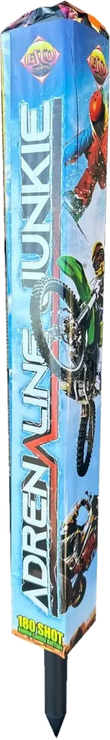 Adrenaline Junkie 180-shot Roman candle barrage by Bright Star