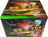 Air Alert 70-shot fanned F3 cake firework by Black Panther