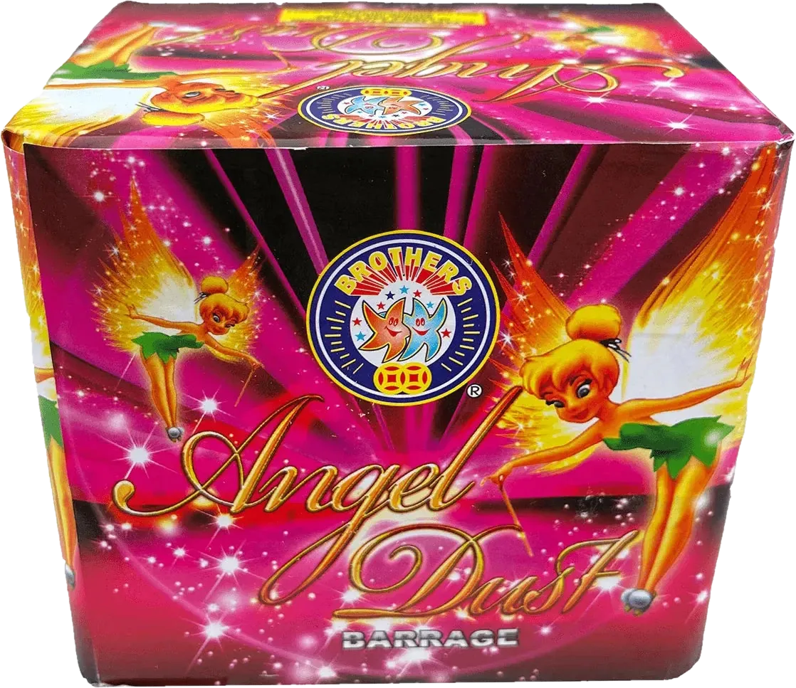 Angel Dust 20-shot low-noise F2 cake firework by Brothers Pyrotechnics