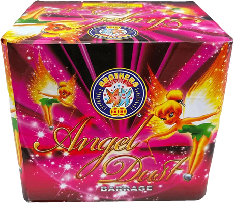 Angel Dust 20-shot low-noise F2 cake firework by Brothers Pyrotechnics