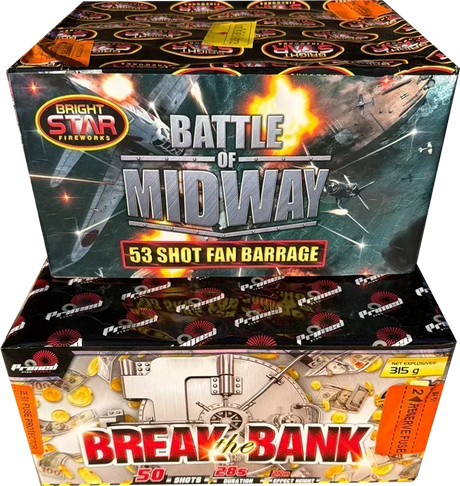 Battle Of Midway and Break The Bank firework double deal