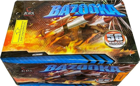 Bazooka 56-shot fanned F3 cake firework by Black Panther