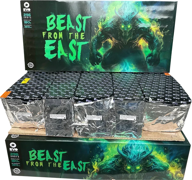 Beast From The East 296-shot compound firework by Evolution Fireworks