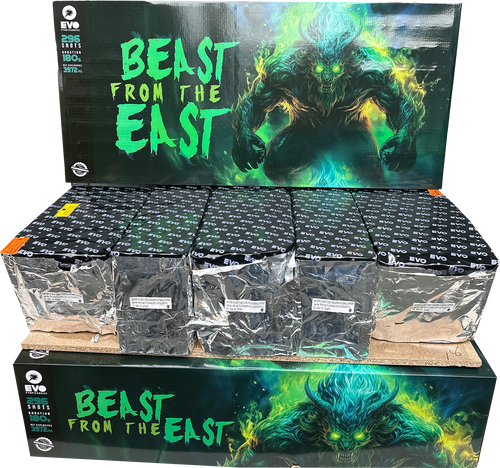 Beast From The East 296-shot compound firework by Evolution Fireworks