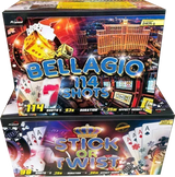 Bellagio and Stick Or Twist compound firework double deal by Primed Pyrotechnics