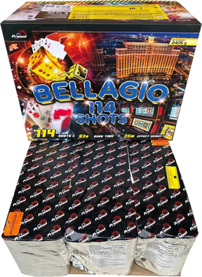 Bellagio 114-shot fanned F3 compound firework by Primed Pyrotechnics