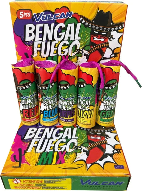 Bengal Fuego 5-pack F1 hand-held novelty flares by Vulcan