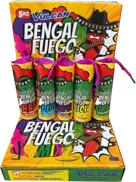 Bengal Fuego 5-pack F1 hand-held novelty flares by Vulcan