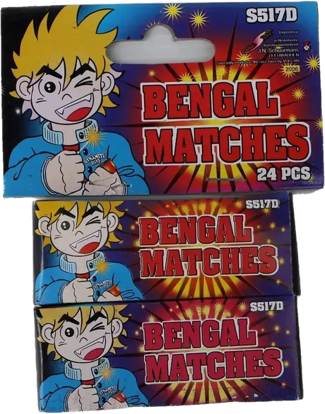 Bengal Matches 24-pack F1 coloured-flame novelty matches