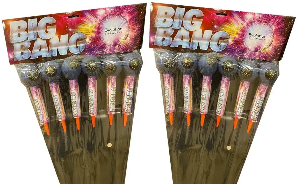 Big Bang Rockets double pack, two packs of 6 rockets by Evolution Fireworks
