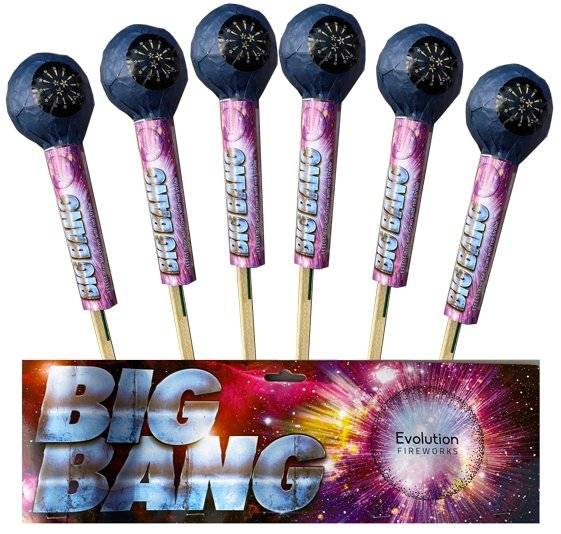 Big Bang rocket pack by Evolution Fireworks, 6 large display rockets