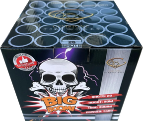 Big Boom 25-shot F3 titanium salute cake firework by Gemstone