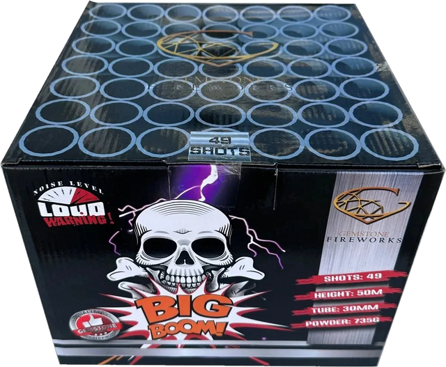 Big Boom 49-shot F3 cake firework by Gemstone