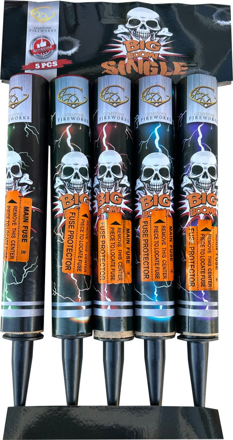Big Boom Single Shot Roman candle pack by Gemstone Fireworks