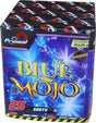 Blue Mojo 25-shot F3 cake firework by Primed Pyrotechnics