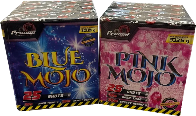 Blue Mojo & Pink Mojo firework bundle by Primed Pyrotechnics