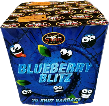 Blueberry Blitz 36-shot F3 cake firework by Bright Star